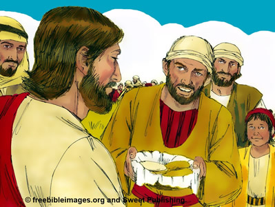 Jesus multiplies bread
