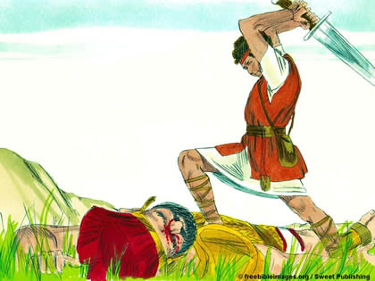 David cuts off Goliath's head