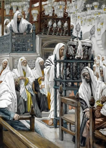 Jesus teaching in Synagogue