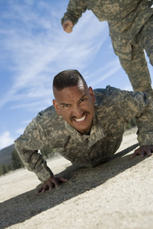 Soldier doing pushup