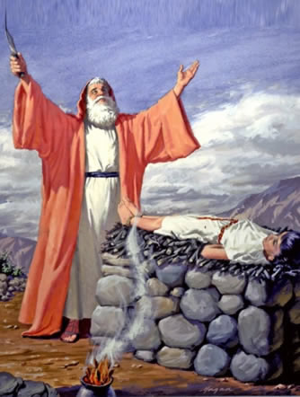Abraham offers Isaac