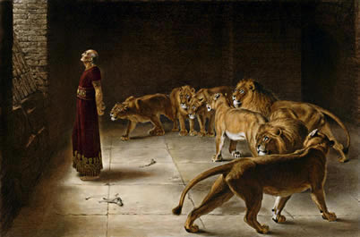 Daniel with lions